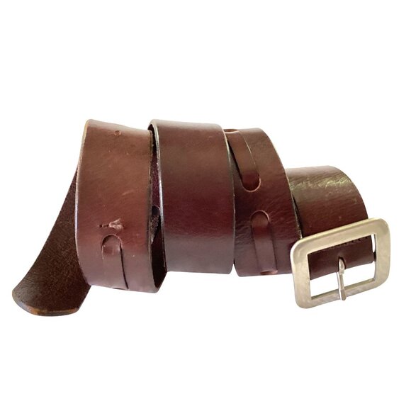 Vintage Abercrombie & Fitch Brown Genuine Leather Belt Men’s Size S/30-32 USA Ma - Picture 1 of 13
